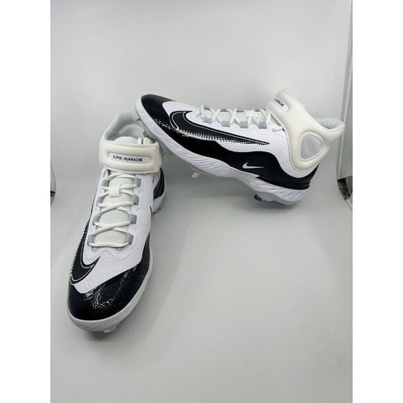 NIKE Alpha Huarache Elite 4 Mid Metal Baseball Cleats Men's Size 12 FD2744-101 - Picture 1 of 6